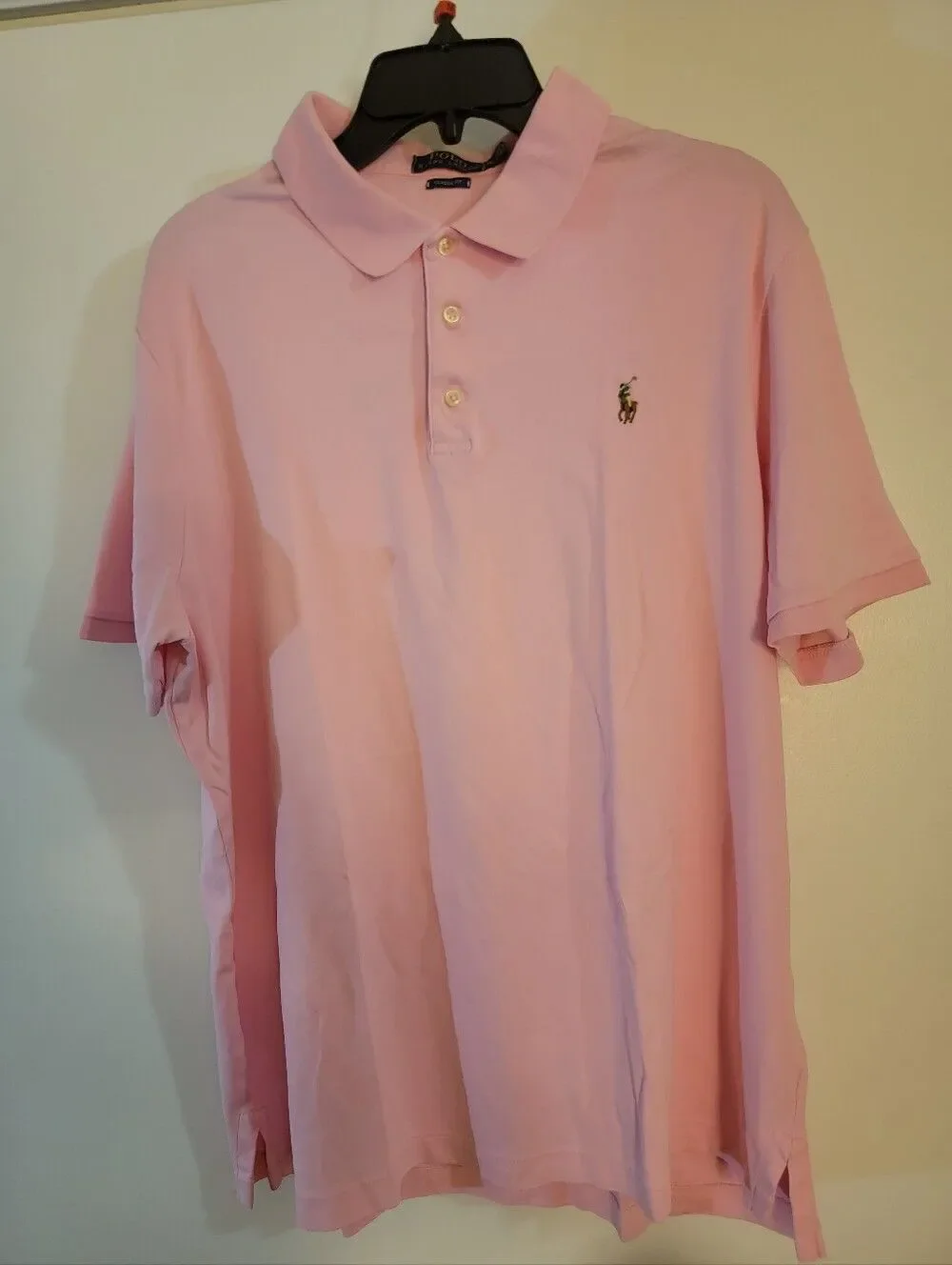 🆕️🏇RALPH LAUREN SOFT POLO Classic Slim Fit, XL - Caramel Pink, Multi Pony